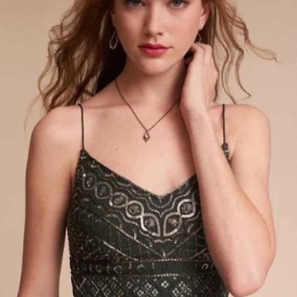 BHLDN Anthropologie Bristol Dress, Forest Green - New, Never Worn - Picture 5 of 6